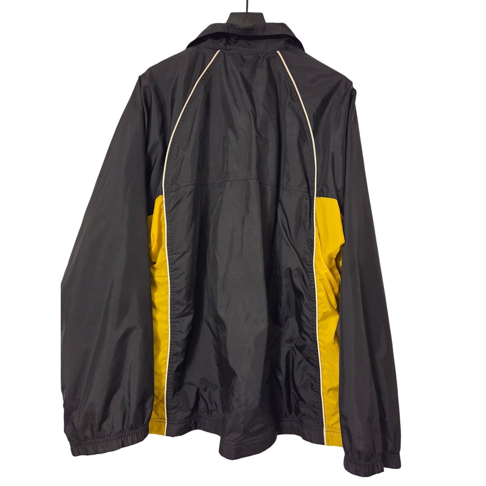 Reebok Men's Black Yellow Track‎ Jacket Full Zip Athletic Windbreaker Size XL